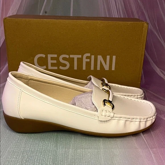 CESTfINI Women's White Loafers - Picture 5 of 8